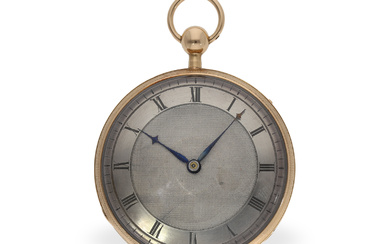 Pocket watch: large lepine with ruby cylinder and repeater, fine movement quality, ca. 1810