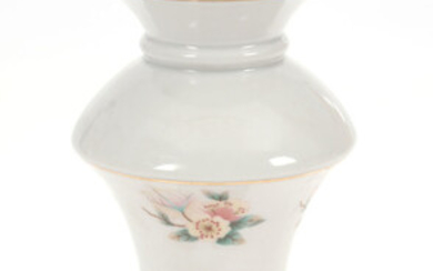 Porcelain candlestick "Rose's" Second half of 20th century. Latvia. Porcelain, decol, guilding. Height 14.3 cm, diameter 6.3 cm
