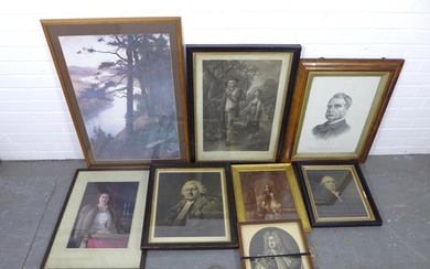 Quantity of framed prints, (a lot)