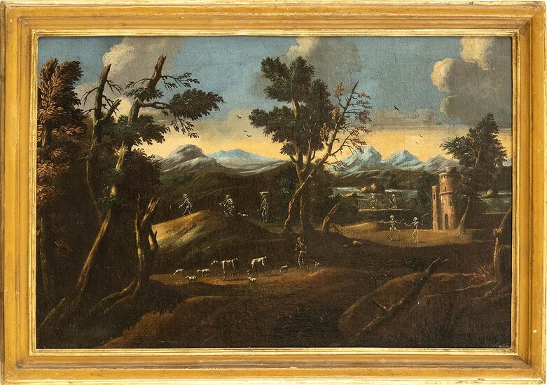 ROMAN SCHOOL, SECOND HALF 17th CENTURY Landscape with a...