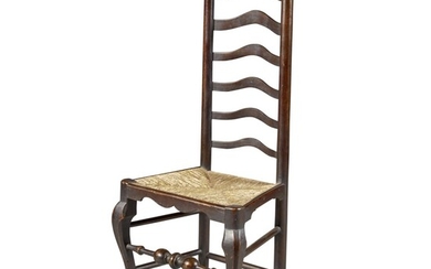 Rare Queen Anne Brown-Painted Maple Slat-Back Side Chair, possibly by Solomon Fussell (c. 1704-1762) or William Savery (1721-1787), probably Philadelphia, Pennsylvania, Circa 1765