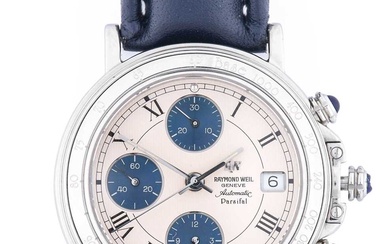 Raymond Weil: A Stainless Steel Automatic Calendar Chronograph Wristwatch, signed...