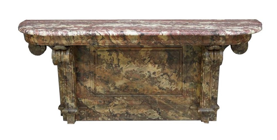 Renaissance Revival marble and faux marble console table