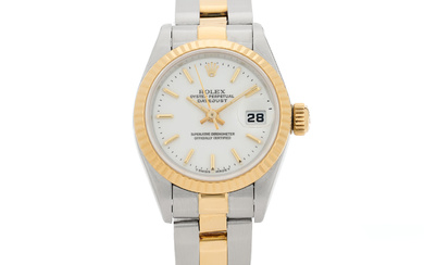 Rolex Stainless Steel 18K Yellow Gold 26mm Oyster White Perpetual...