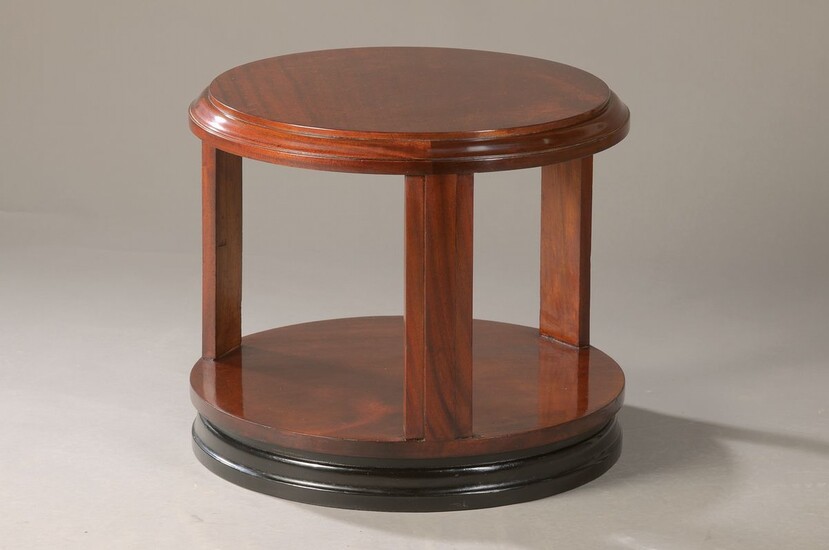 Round Side table, Art-Deco, France, 1930s, mahogany veneer,...