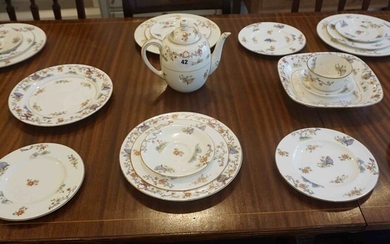 Royal Worcester "Chinese Style" Part Pottery Dinner and Tea Set, Decorated with panels of Pagodas