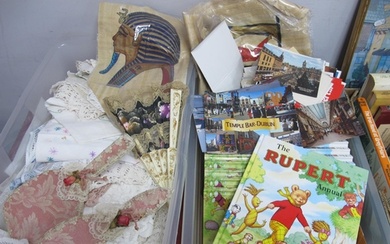 Rupert Annuals, (duplication), postcards, linens, fans, etc:...