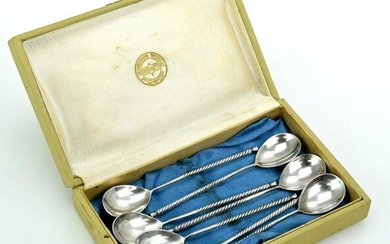 Russia Set of 7 Sterling Silver Spoons in Original Box