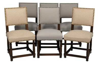 SET OF SIX ENGLISH WILLIAM AND MARY-STYLE SIDE CHAIRS 1930s