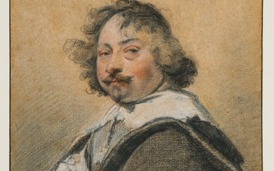 SIMON VOUET (PARIS 1590-1649), Portrait d'homme de profil, tourné vers la gauche