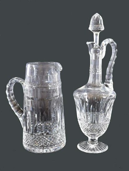 ST. LOUIS CUT CRYSTAL EWER AND PITCHER
