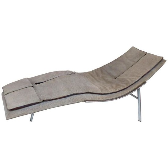 Saporiti Italia Chaise Lounge with Suede Upholstery