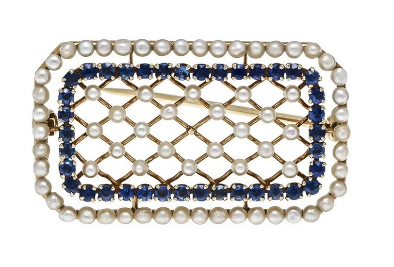 Sapphire pearl brooch GG 585/