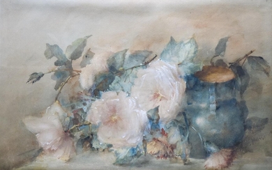 Sara Hense (1857-1936), Bloemstilleven, gesigneerd r.o., aquarel, 32 x 50...