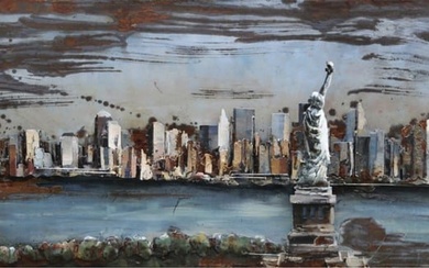 Scenic New York Skyline Wall Painting