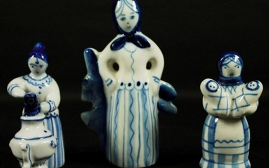 Set Of 3 Russian Porcelain Figures