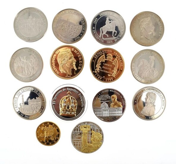 Set of Medal, Coin and Essays cases, comprising