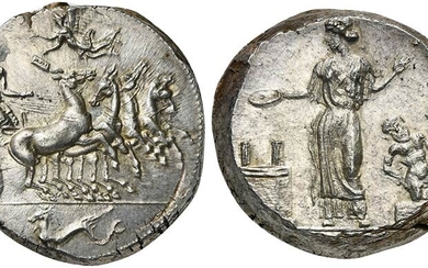 Sicily, Himera, Tetradrachm signed by MAI, ca. 409-407 BC AR...