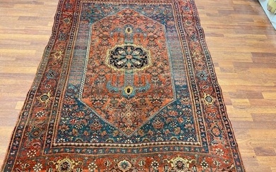 Signed Antique Persian Bidjar rug-5074