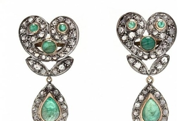 Silver, Gold, and Gem-Set Dangle Earrings