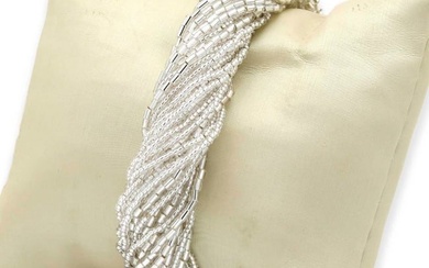 Silver Millefili Glass Bead Bracelet