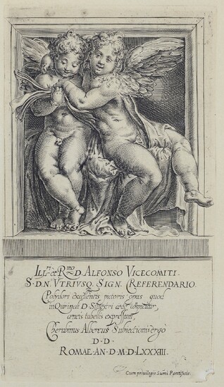 Cherubino Alberti (Borgo San Sepolcro, 1553 - Roma, 1615), Singing angels (from Polidoro da Caravaggio), 1583