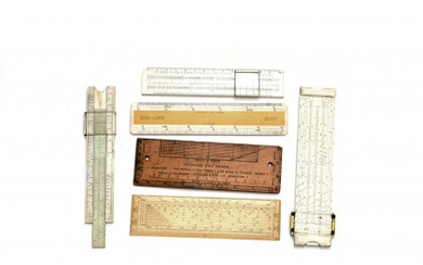 Six rulers of various materials