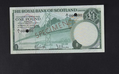 Specimen Bank Note: The Royal Bank of Scotland specimen 1 Pound