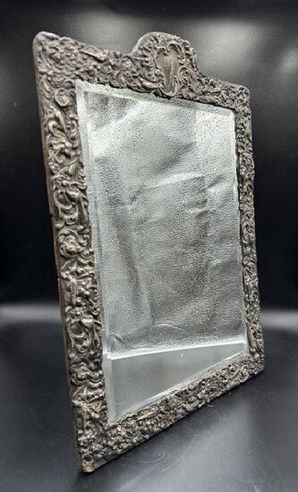 Sterling Silver English easel dressing mirror