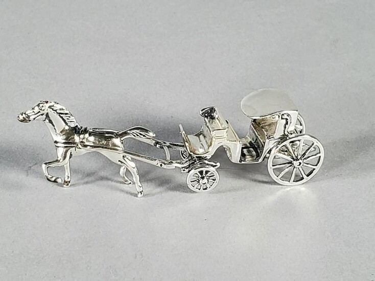 Sterling Silver Miniature Horse Drawn Carriage