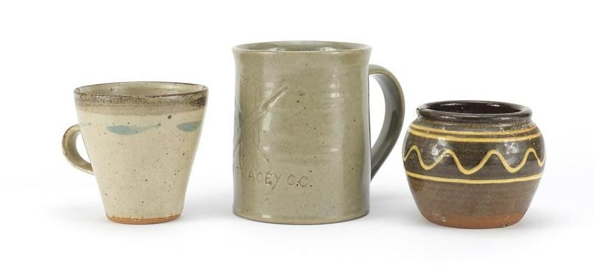 Studio pottery comprising a John Leach Studio Pottery