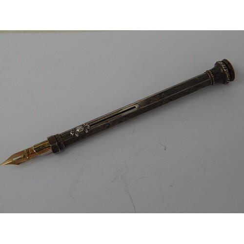 Stunning Victorian Silver Dip Pen & Pencil: Hallmarked Birmi...