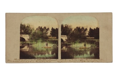 T. R. Williams Stereocard, Scenes in Our Village, The Fish Pond
