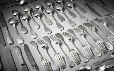 TETARD FRERES Uniplat model silver cutlery... - Lot 42 - Varenne Enchères