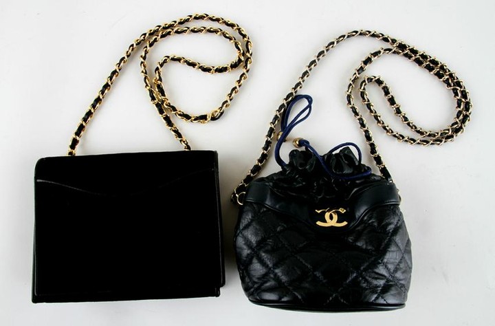 TWO WOMENS HANDBAGS CHANEL AND CHANEL STYLE