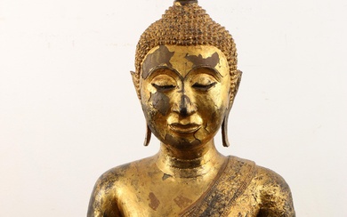Thailand, a fine seated gilded bronze figure of a seated Buddha, Ratnakosin, early 19th century