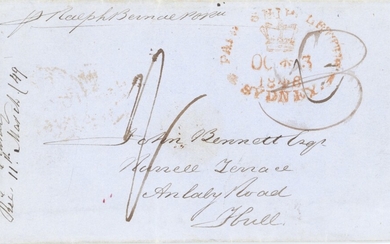 The Toulmin Packet Service Australia to U.K. Voyage 34 1848 (30 Sept.) entire letter from Sydne...