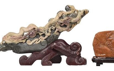 Three Chinese Carved Soapstone Sculptures