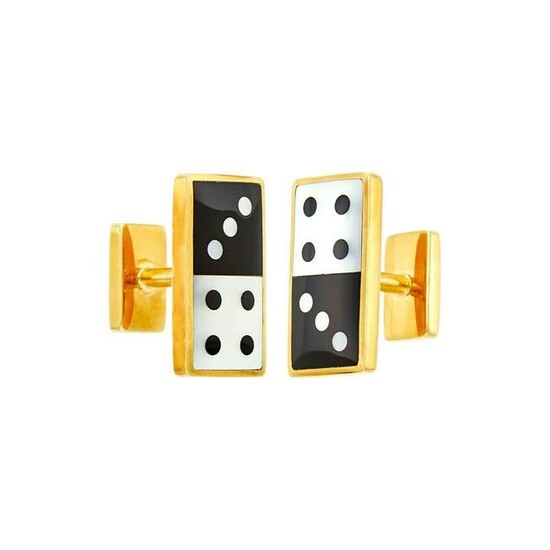Tiffany & Co. Pair of Gold, Black Onyx and