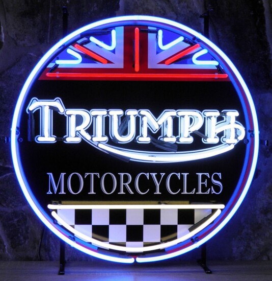 Triumph Motorcycles Neon Sign with Backplate