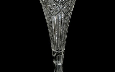 Trumpet Vase, American Brilliant Cut Glass