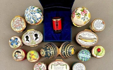 Twenty Halcyon Days Enamel Snuffboxes and Pill Boxes