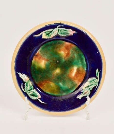 Two (2) Majolica Decorative Pottery Plates
