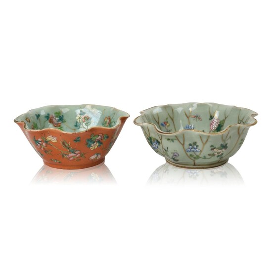 Two Chinese Lotus Form Bowls