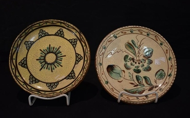 Two Contemporary Turtle Creek Redware Plates