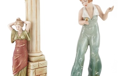 Two Czechoslovakian figurines comprising an Art Nouveau Roya...