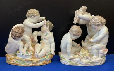 Two Meissen Porcelain Figural Groupings