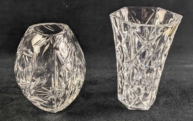 Two Vintage Small Crystal Vases Luminarc