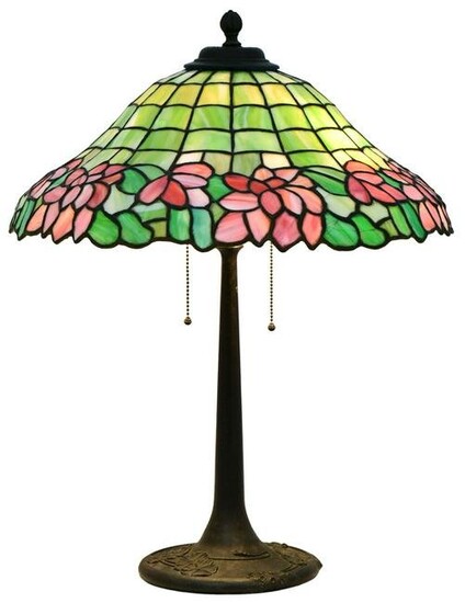 Unique Art Glass & Metal Co. "Peony" Table Lamp