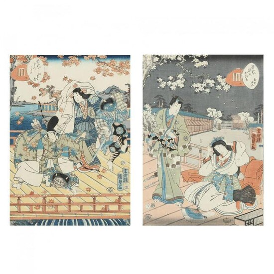 Utagawa II Kunisada (Japanese, 1823-1880), Two Prints